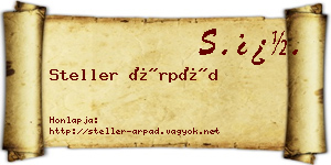 Steller Árpád névjegykártya