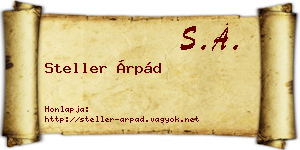Steller Árpád névjegykártya